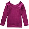 Velour Long Sleeve Slim Fit To, Cosmic Berry - Blouses - 1 - thumbnail