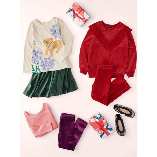 Velour Twirl Skirt, Pineneedle - Skirts - 5