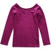Velour Long Sleeve Slim Fit To, Cosmic Berry - Blouses - 2 - thumbnail