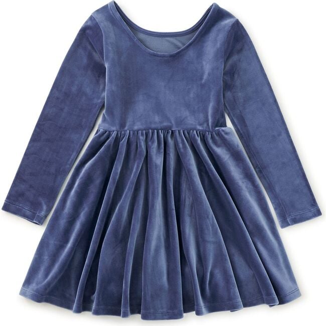 Velour Ballet Dress, NAVAL BLUE - Dresses - 2