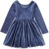 Velour Ballet Dress, NAVAL BLUE - Dresses - 2 - thumbnail