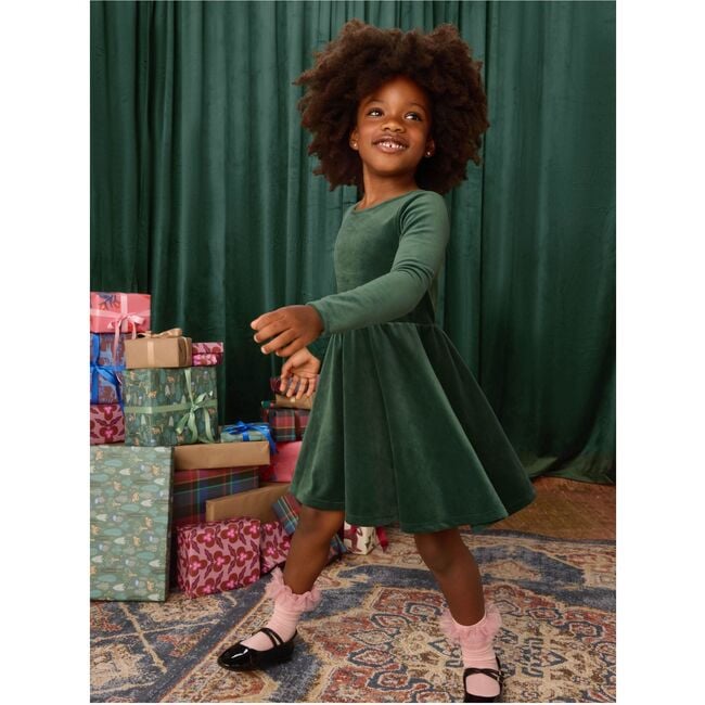 Velour Ballet Dress, Pineneedle - Dresses - 4