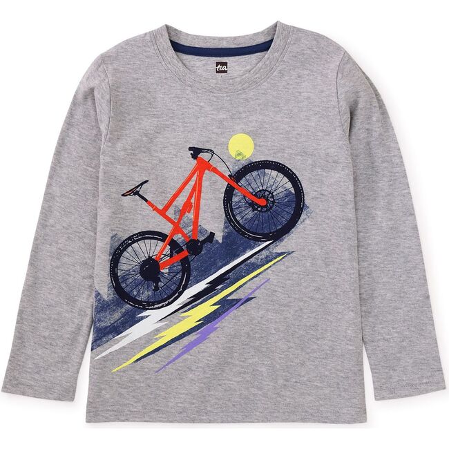 Uphill Ride Graphic Tee, Med Heather Grey
