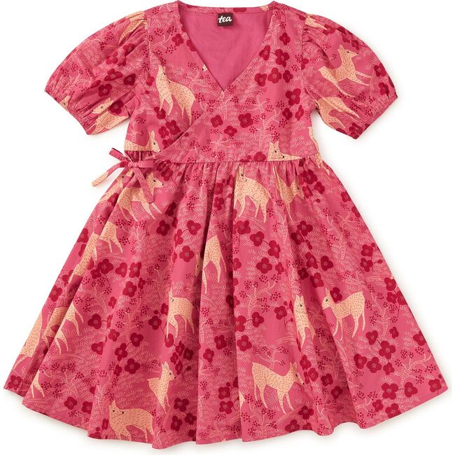 Tie Wrap Neck Dress, Wandering Deer Floral