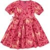 Tie Wrap Neck Dress, Wandering Deer Floral - Skirts - 1 - thumbnail