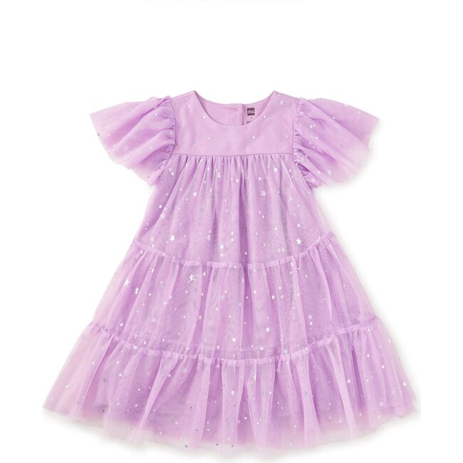 Tiered Tulle Sparkle Dress, Shimmer Sky