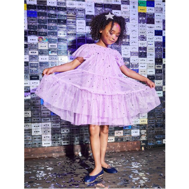 Tiered Tulle Sparkle Dress, Shimmer Sky - Dresses - 4