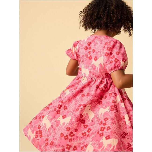 Tie Wrap Neck Dress, Wandering Deer Floral - Skirts - 5