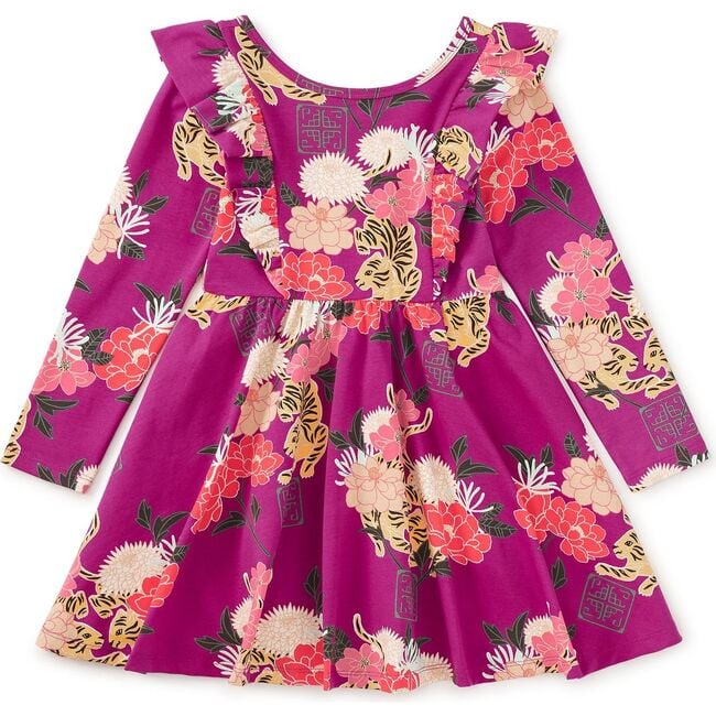 Ruffle Shoulder Ballet Dress, Tiger & Peony