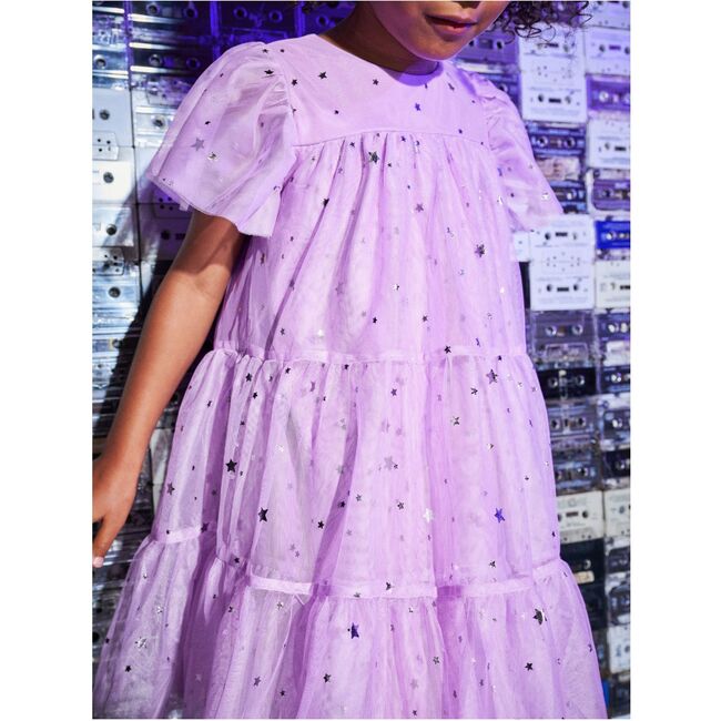 Tiered Tulle Sparkle Dress, Shimmer Sky - Dresses - 5