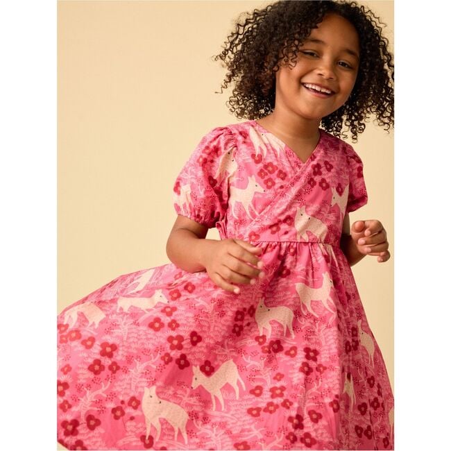 Tie Wrap Neck Dress, Wandering Deer Floral - Skirts - 6