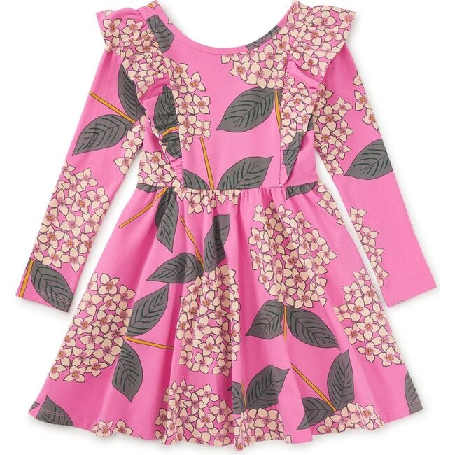 Ruffle Shoulder Ballet Dress, Hydrangea Burst