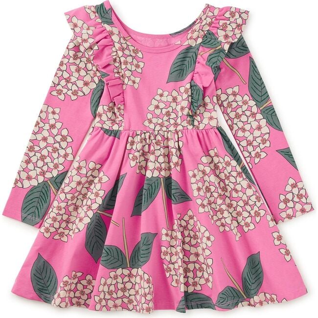 Ruffle Shoulder Ballet Dress, Hydrangea Burst