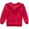 Velour Ruffle Tunic Top, RED WAGON - Blouses - 1 - thumbnail