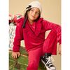 Velour Ruffle Tunic Top, RED WAGON - Blouses - 2 - thumbnail