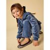 Velour Ruffle Tunic Top, NAVAL BLUE - Blouses - 3