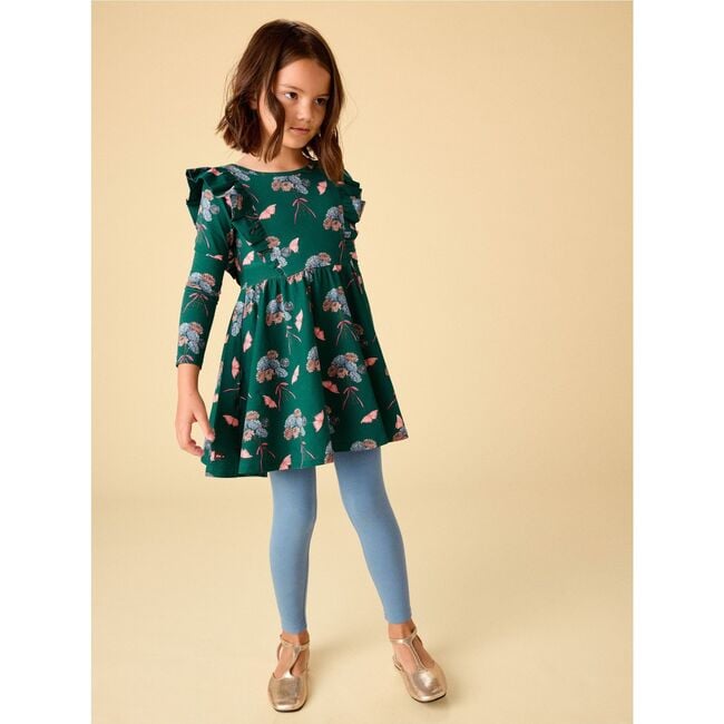 Ruffle Shoulder Ballet Dress, Floral & Butterfly Bouquet - Dresses - 4