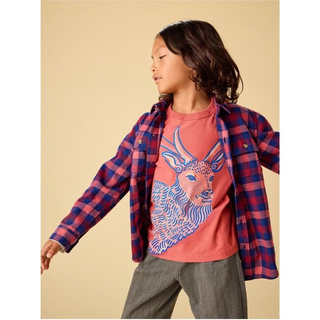 Regal Deer Layered Tee, POMME - T-Shirts - 2
