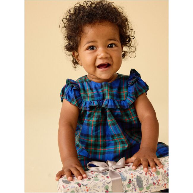 Plaid Ruffle Baby Romper, Busan Holiday Plaid - Rompers - 2