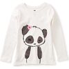 Panda Double Sided Graphic Tee, Chalk - T-Shirts - 1 - thumbnail
