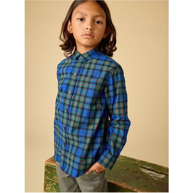 Plaid Button Up Shirt, Busan Holiday Plaid - Button Downs - 2