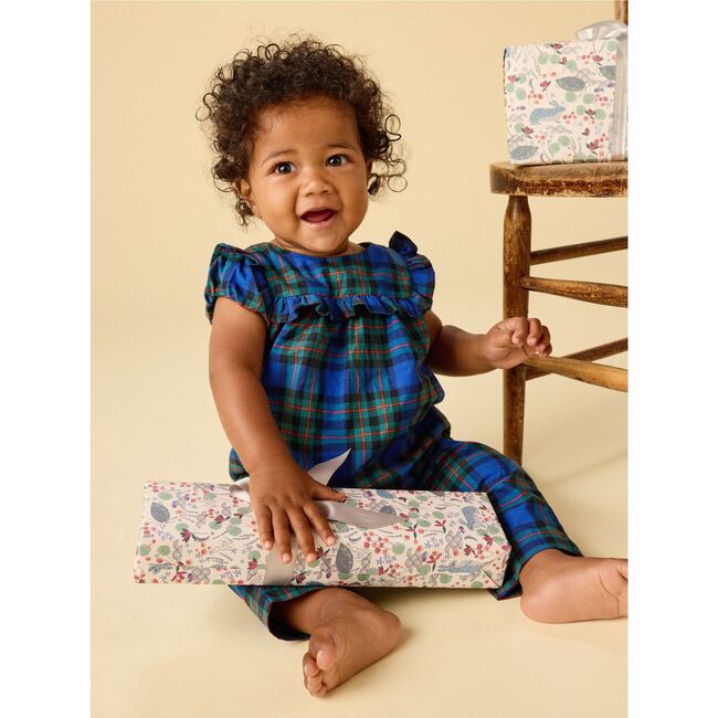 Plaid Ruffle Baby Romper, Busan Holiday Plaid - Rompers - 6