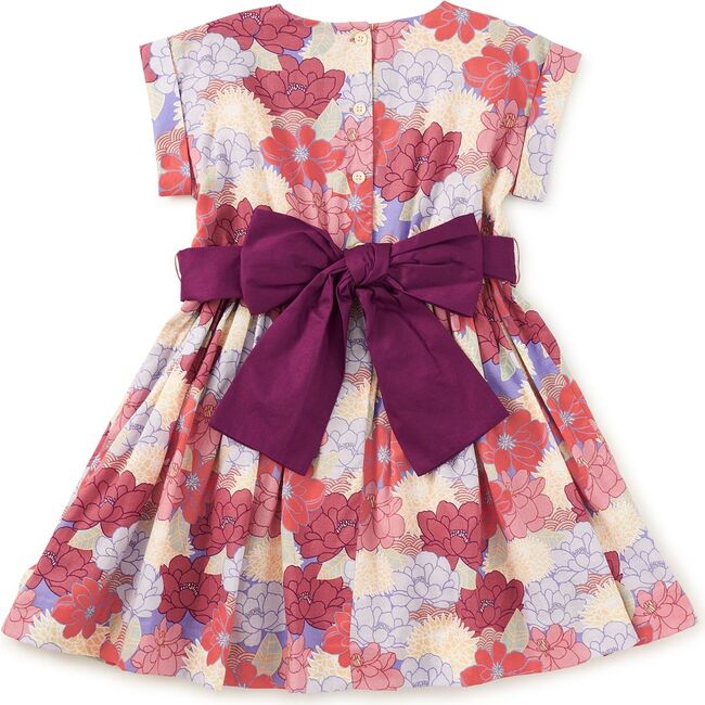 Organdy Sash Dress, Peonies & Chrysanthemums - Dresses - 2