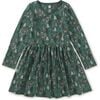 Long Sleeve Wrap Neck Dress, Turkish Forest Scene - Dresses - 1 - thumbnail