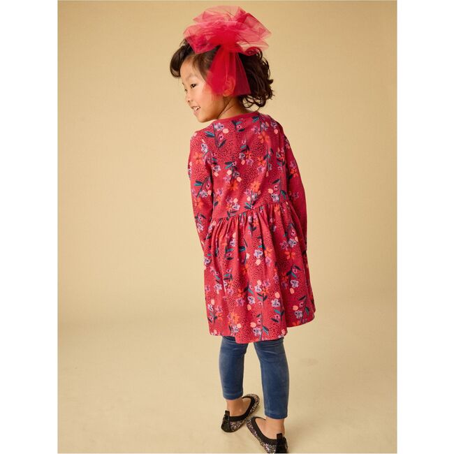 Long Sleeve Wrap Neck Dress, Vintage French Flowers - Dresses - 5