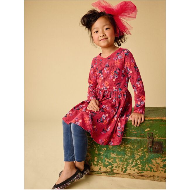 Long Sleeve Wrap Neck Dress, Vintage French Flowers - Dresses - 6