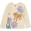 Jindo Hydrangea Graphic Tee, Almond - T-Shirts - 1 - thumbnail