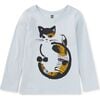 Ink Wash Kitty Graphic Tee, Ice - T-Shirts - 1 - thumbnail