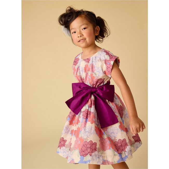 Organdy Sash Dress, Peonies & Chrysanthemums - Dresses - 6