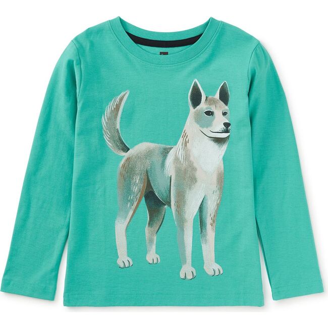 Korean Jindo Dog Graphic Tee, GLAZE BLUE