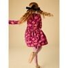 Long Sleeve Wrap Neck Dress, Jeju Island Orchid - Dresses - 4 - thumbnail