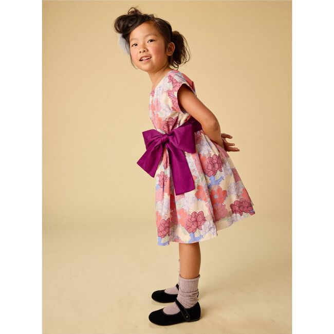 Organdy Sash Dress, Peonies & Chrysanthemums - Dresses - 7