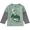 Korean Train Layered Tee, Sea - T-Shirts - 4 - thumbnail