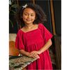 Puff Shoulder Velour Dress, RED WAGON - Dresses - 3 - thumbnail