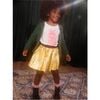 Pleated Metallic Twirl Skirt, Metallic Gold - Skirts - 2 - thumbnail