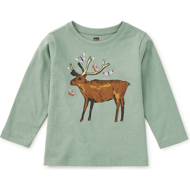 Deer & Butterflies Graphic Tee, Sea
