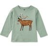 Deer & Butterflies Graphic Tee, Sea - T-Shirts - 2 - thumbnail