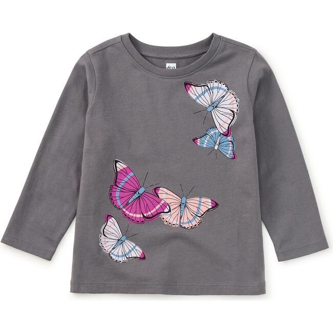 Butterflies Graphic Tee, Thunder - T-Shirts - 2
