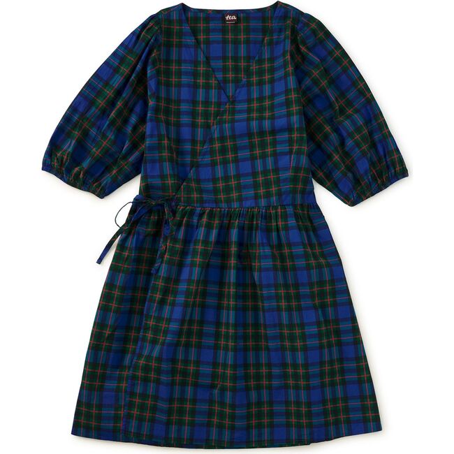 Adult Mini Wrap Dress, Busan Holiday Plaid
