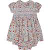 Hand-Smocked Baby Dress Freesia, White, Red & Blue - Dresses - 1 - thumbnail