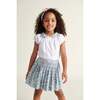 Hand-Smocked Girls Skirt Hani, Blue Floral - Skirts - 2 - thumbnail