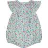 Hand-Smocked Baby Bubble Bellorose, Mint Green - Rompers - 4 - thumbnail