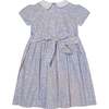 Hand-Smocked Girls Dress Jody, White & Blue - Dresses - 4 - thumbnail
