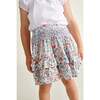 Hand-Smocked Ruffle Skirt Nancy, White Floral - Skirts - 4 - thumbnail