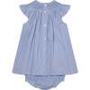 Hand-Smocked Baby Dress Paisley, Blue - Dresses - 4 - thumbnail