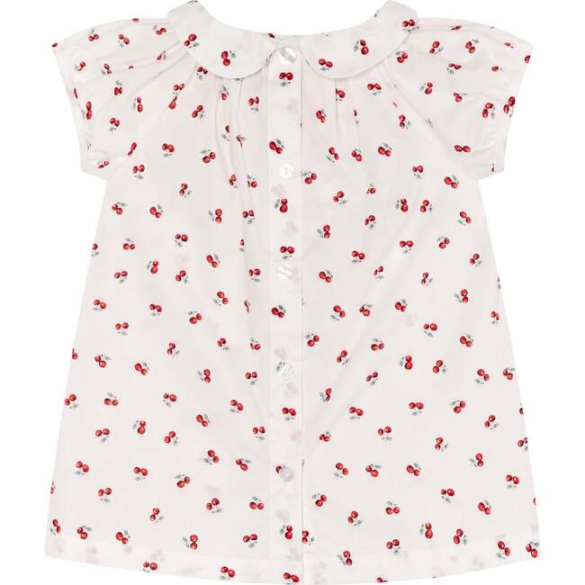 Girls Summer Blouse Rae, White With Cherries - Blouses - 3